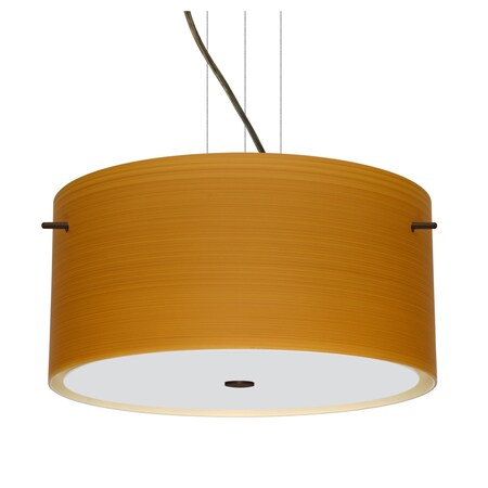 Besa Lighting Tamburo 16 Cable Pendant, Oak, Bronze Finish, 3x100W Incandescent 1KV-4008OK-BR